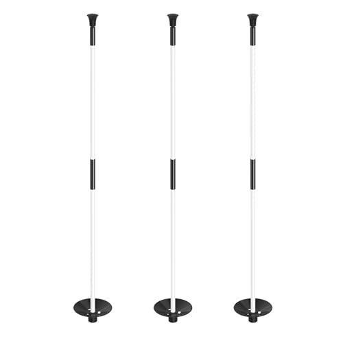 KINGTOP 3ft White Golf Flagstick with Ball Retriever - 3 Pack, Fiberglass, Portable Indoor/Outdoor Practice Pole