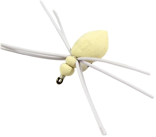 Floating Spider Lures - Size 10, White, 3 Pack for Fishing