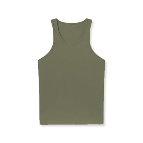 Slim Fit Men's Sleeveless V-Neck Tank Top - Small / Army Green
