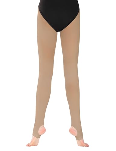 Stirrup Tights for Girls & Women - 60D Ultra Soft - Tan - 2-3T