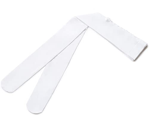 Footed Ballet Tights for Girls - 1 Pair, White, 6-8 Years