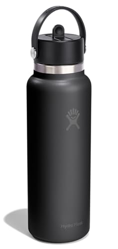 Hydro Flask 40 oz Wide Mouth Water Bottle with Flex Straw Cap, Insulated Stainless Steel
