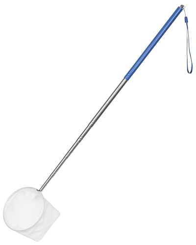 4-Inch Shrimp Net with Extendable Handle - Blue Round