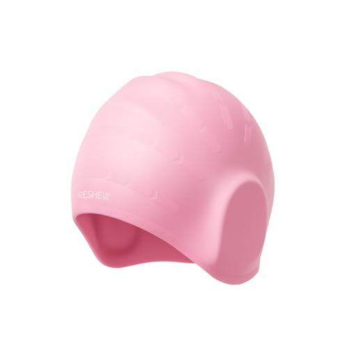 Silicone Swim Cap for Long Hair - Water-Resistant Pink Swim Hat
