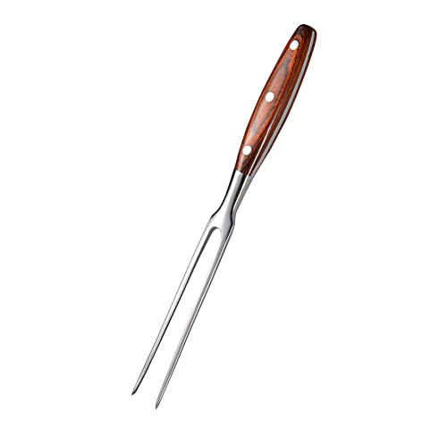 IMEEA 11.6 Inch Stainless Steel Carving Fork with Wooden Handle for Meat & BBQ