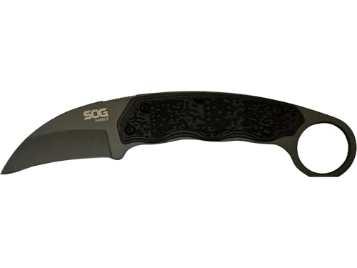 SOG Gambit Fixed Blade Knife with Sheepsfoot Blade and Nylon Sheath