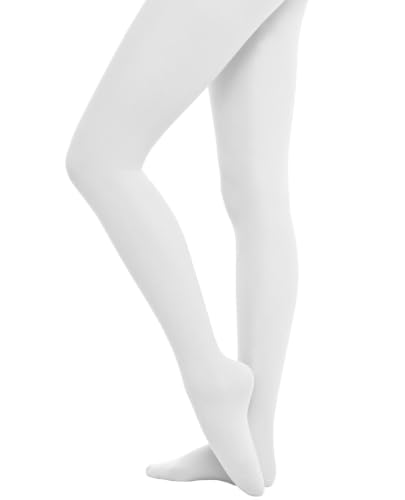 Ultra Soft Women's Ballet Tights - Footed Dance Tight, Large-X-Large White