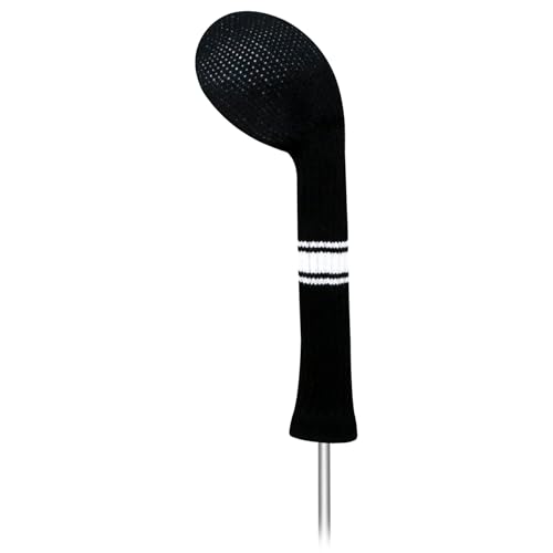Premium Knitted Golf Club Covers - Woods & Hybrid - Pure Black