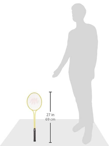 BSN Badminton Racket Prism Pack - Set of 6, Steel Head, Vinyl Grip