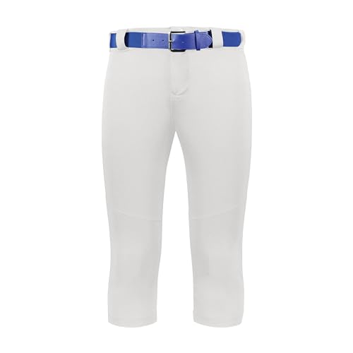 Russell Athletic Girls On Deck Softball Knicker Medium White with Belt Loops & Pockets