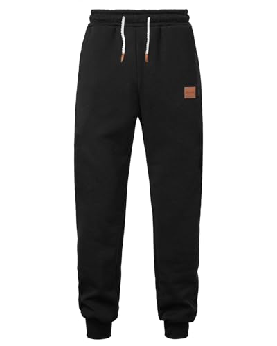 A WATERWANG Men's Black Heavyweight Fleece Sweatpants Medium - Tapered Joggers for Workout