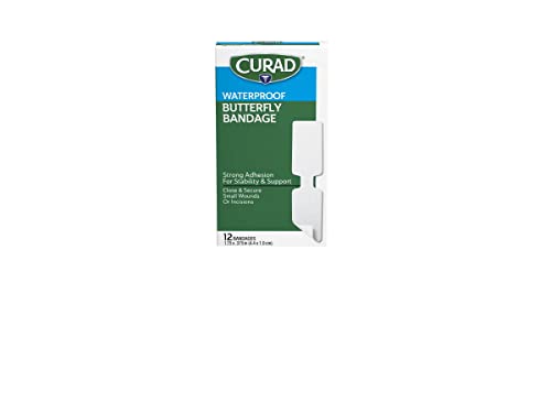 Waterproof Butterfly Closure Adhesive Bandages - 12 Count
