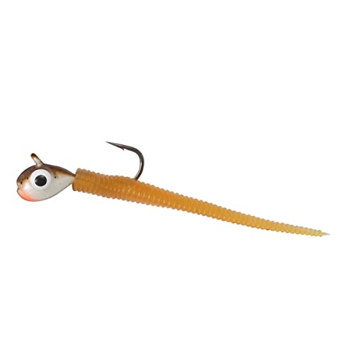 Tungsten Bloodworm Jig - Rigged Ice Fishing Lure 1/16 Oz - Woodtick
