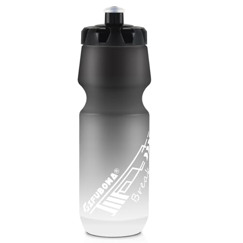 750ml BPA-Free Sports Water Bottle - Black/White Gradient
