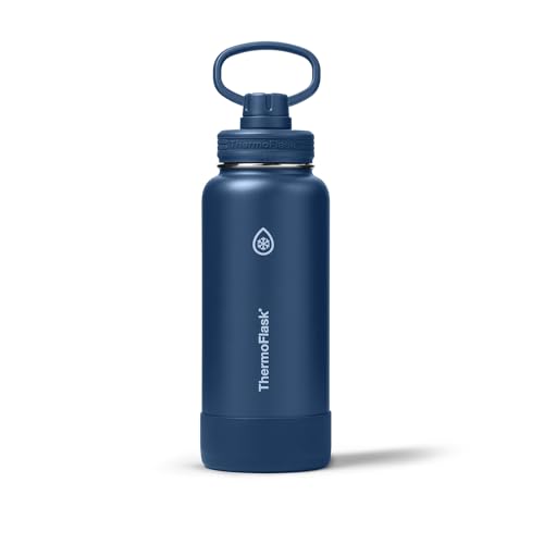ThermoFlask 32 oz Navy Insulated Stainless Steel Water Bottle with Leakproof Spout Lid