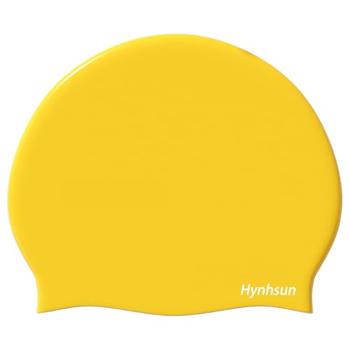 Classic Swim Cap - Soft Silicone, Waterproof, Flexible - Yellow