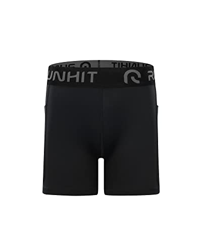 Runhit 4" Youth Girls Volleyball Shorts 3 Pack Black - Compression & Biker Style