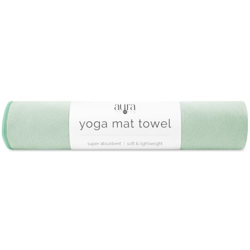 Microfiber Yoga Mat Towel - Sage Green, 26.5" x 72", Quick-Dry