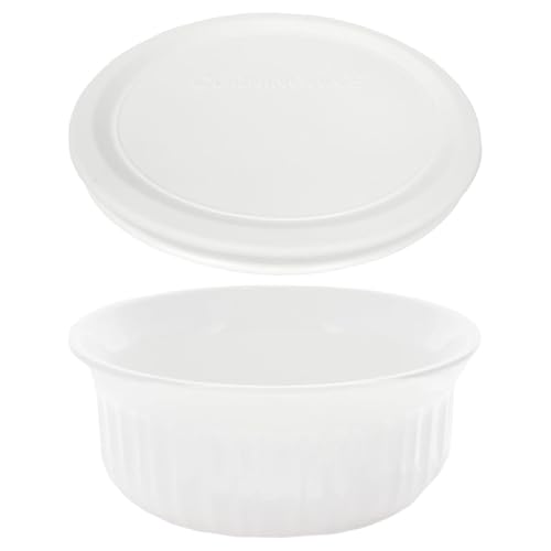 CorningWare FS16 16oz Round French White Casserole Dishes with Lids – 2-Pack