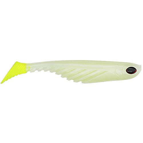 PowerBait Ripple Shad Fishing Soft Bait - Glow/Chartreuse, 4" (5 Count)