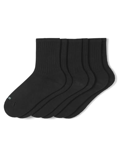 HUE Air Cushion Mini Crew Socks for Women, 3 Pair Pack, Black, One Size