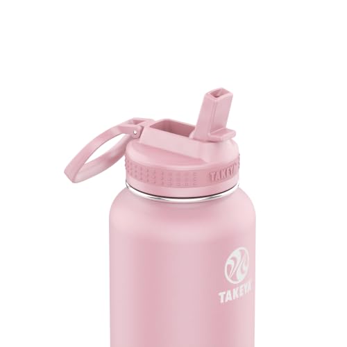 Takeya 32 oz Stainless Steel Water Bottle with Straw Lid - Blush, Insulated & Leakproof
