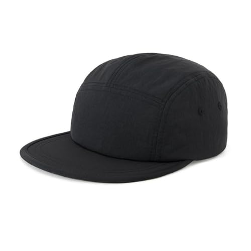 FASHIXD 5-Panel Running Hat Waterproof Nylon Quick-Dry Sun Cap – One Size, Black