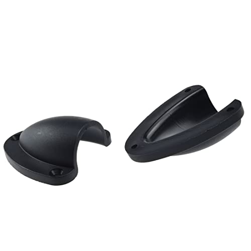 Marine Clam Shell Vent Cover - 2.5 x 2.28 Inch, Black - 2 Pack