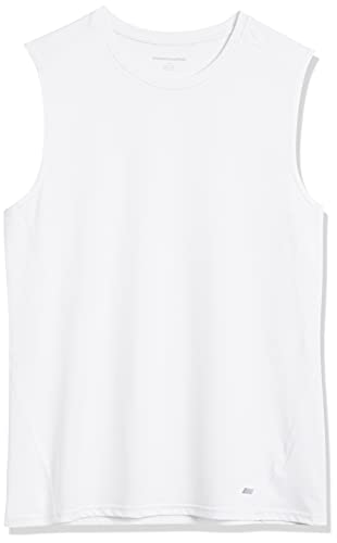 Men's Active Quick Dry Moisture-Wicking Sleeveless Muscle Shirt - Bright White, Large
