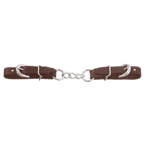 Nylon Curb Strap for Western Horse Bits - Adjustable Brown