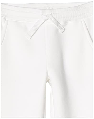 Girls' Sweatpants with Elastic Waist & Drawstring - Large, White