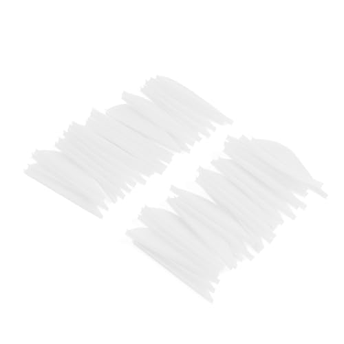 2 Inch White TPU Arrow Vanes Fletchings for DIY Archery - 50 Pack