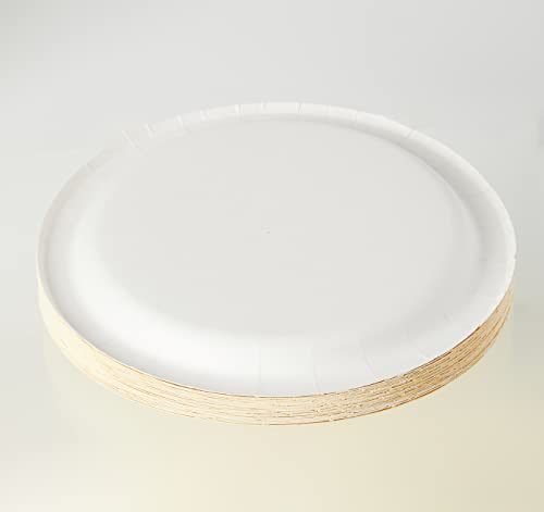 Neon Yellow Round Dessert Plates - Pack of 20, Disposable & Vibrant - Gold