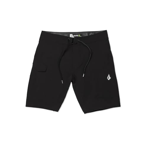 Volcom Men's Mod Tech 20" Black-Onyx Boardshorts with 34 Waist - Swim Trunks