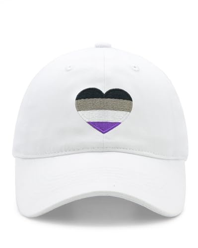LGBTQ Pride Baseball Cap - Embroidered Heart Cotton Hat - Asexual