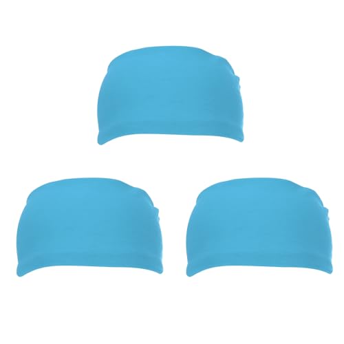 PATIKIL Light Blue Sports Headbands for Men & Women, Sweat Absorbing Running Bands, Pack of 3