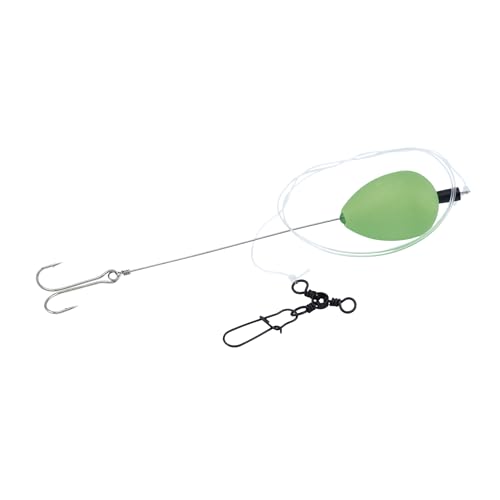 80 lb Finger Mullet Surf Fishing Rig - Green Pear Float & Wire Leader