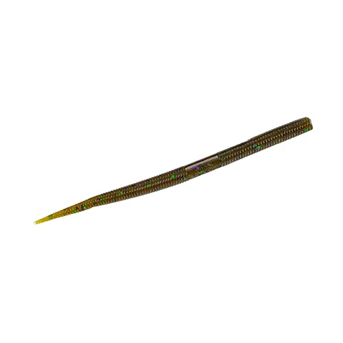 5" Pro Senko Soft Plastic Worm - Green Pumpkin with Flake