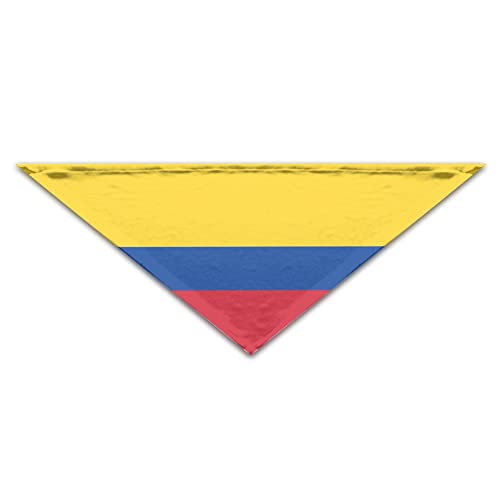 Colombia Flag Dog Bandana - Adjustable Triangle Scarf for Pets