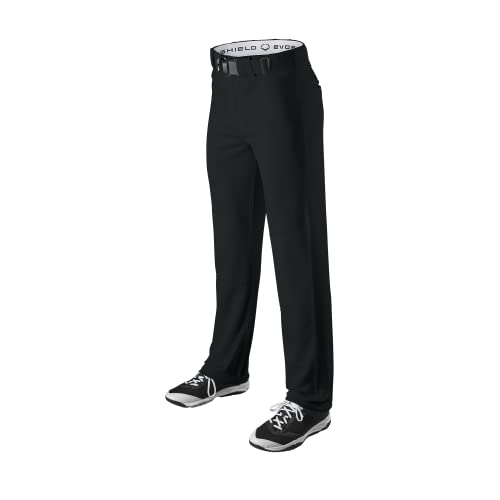 EvoShield Youth Salute Baseball Pants - Open Bottom, Pinstripe & Solid, Medium Black