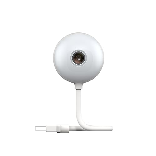 2-Pack Luna Small Indoor Cameras for Home Security, 2.4GHz Wi-Fi, Color Night Vision, Smart GenAI Motion Detection, w/Spotlight, Flexible 6in USB Short Cord, Camera for Apartment