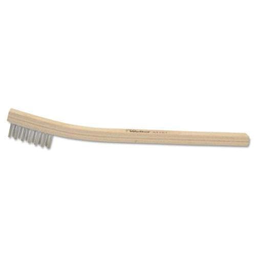 Weiler 44167 Small Hand Wire Scratch Brush, Stainless Steel Fill, Wood Block, 3 X 7 Rows, Made in the USA