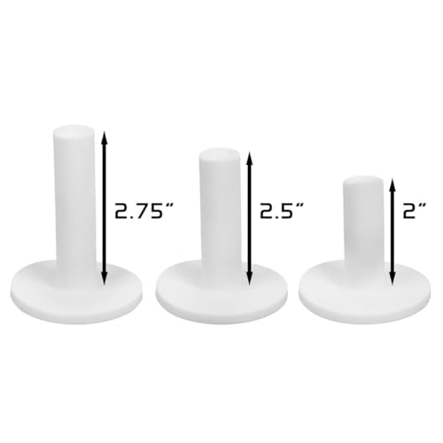 Orlimar Rubber Driving Range Golf Tees, 3 Pack Assorted Sizes, White