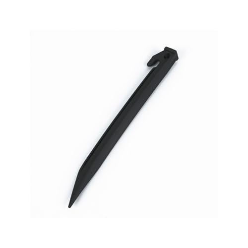 9-Inch Plastic Tent Stakes - Heavy Duty Black Camping Pegs, 16 Pack