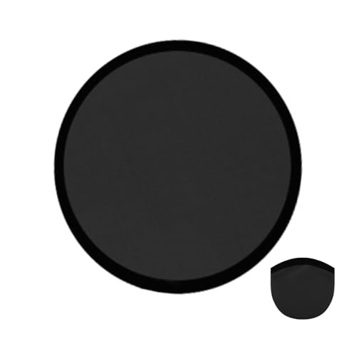 Foldable Flying Disc Fan with Pocket - 9.8 Inch Black Collapsible Toy