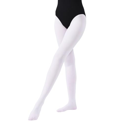 Convertible Ballet Tights for Women - 80D Semi Opaque - Large/X-Large White