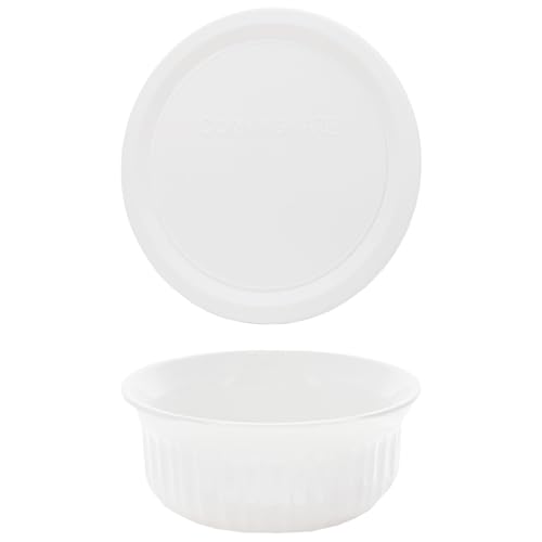 CorningWare FS16 16oz Round French White Casserole Dishes with Lids – 2-Pack