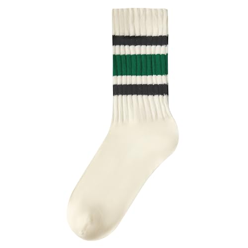 Retro Striped Crew Socks - One Size / 1 Pack Black & Green