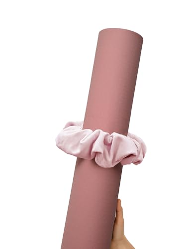 Adjustable Light Pink Yoga Mat Scrunchie Strap Carrier - Stylish & Stretchy