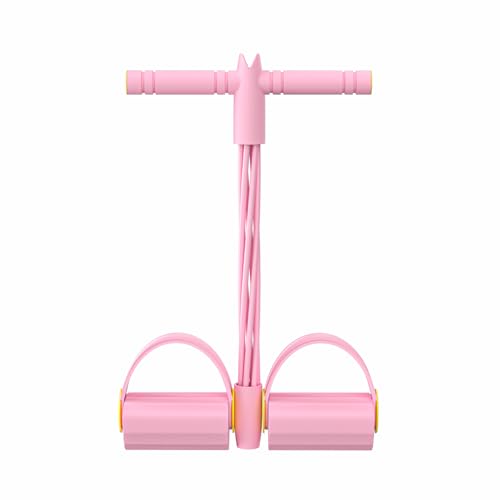 21-Piece Resistance Bands Set with 6 Tubes & Pedal Ankle Puller - Pink